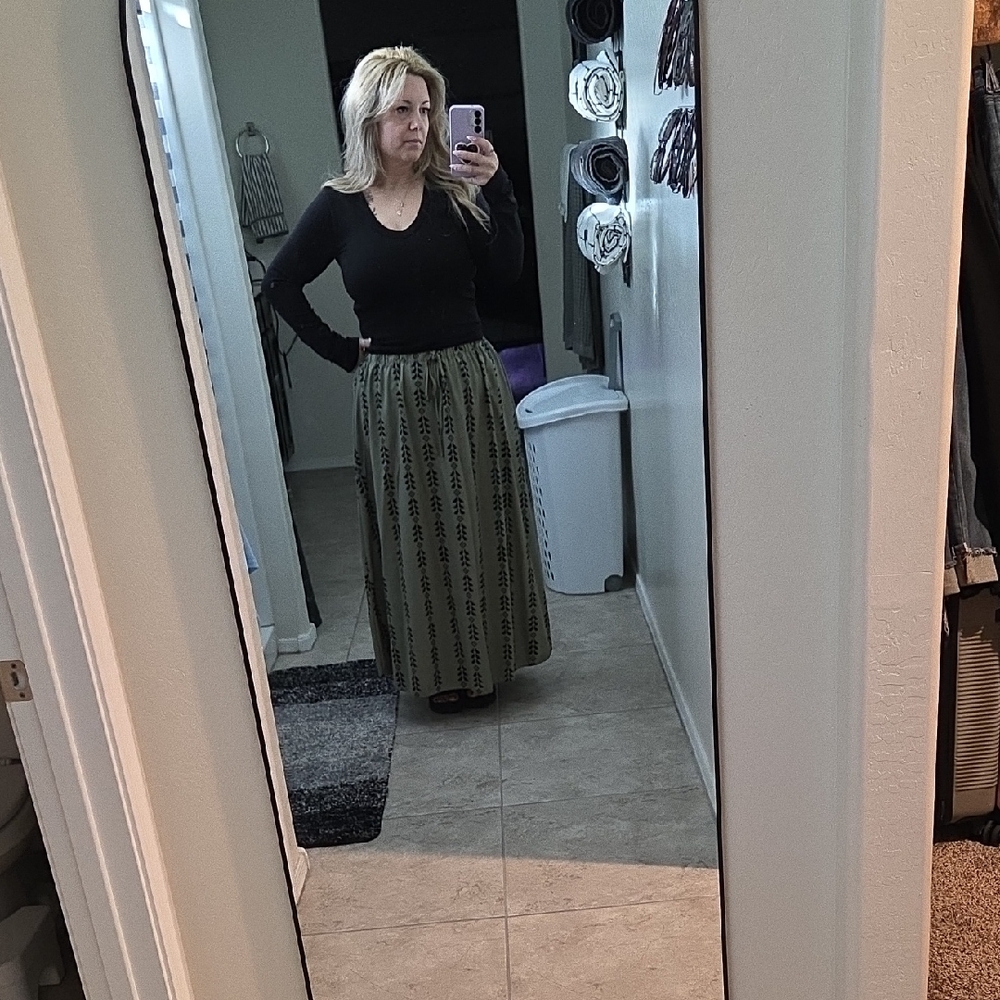 Olive Green Maxi Skirt